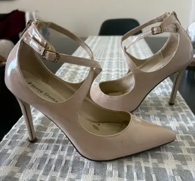 Zapatos de tacón nude con correas Pierre Dumas - miniatura 5