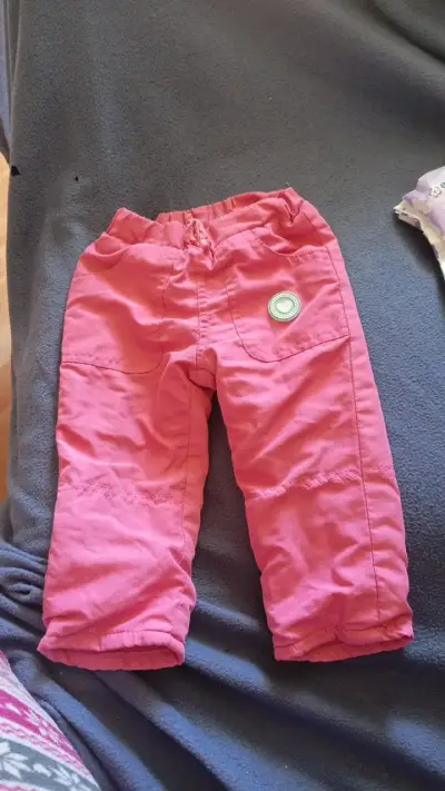 Pantalones de invierno para bebé color rosa - miniatura 1
