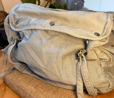 Bolso de lona azul claro con correas ajustables - miniatura 2