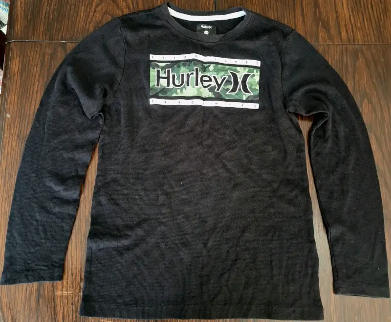 Polera manga larga negra Hurley para hombre