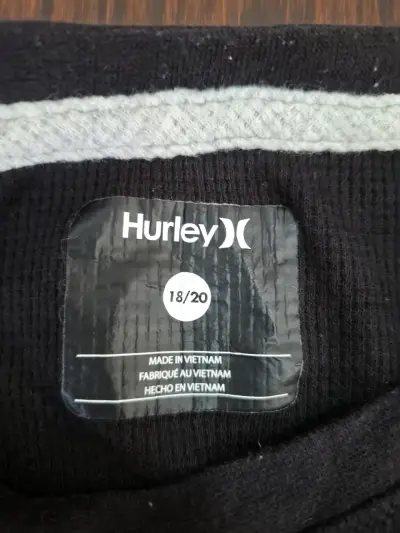 Polera manga larga negra Hurley para hombre - miniatura 3