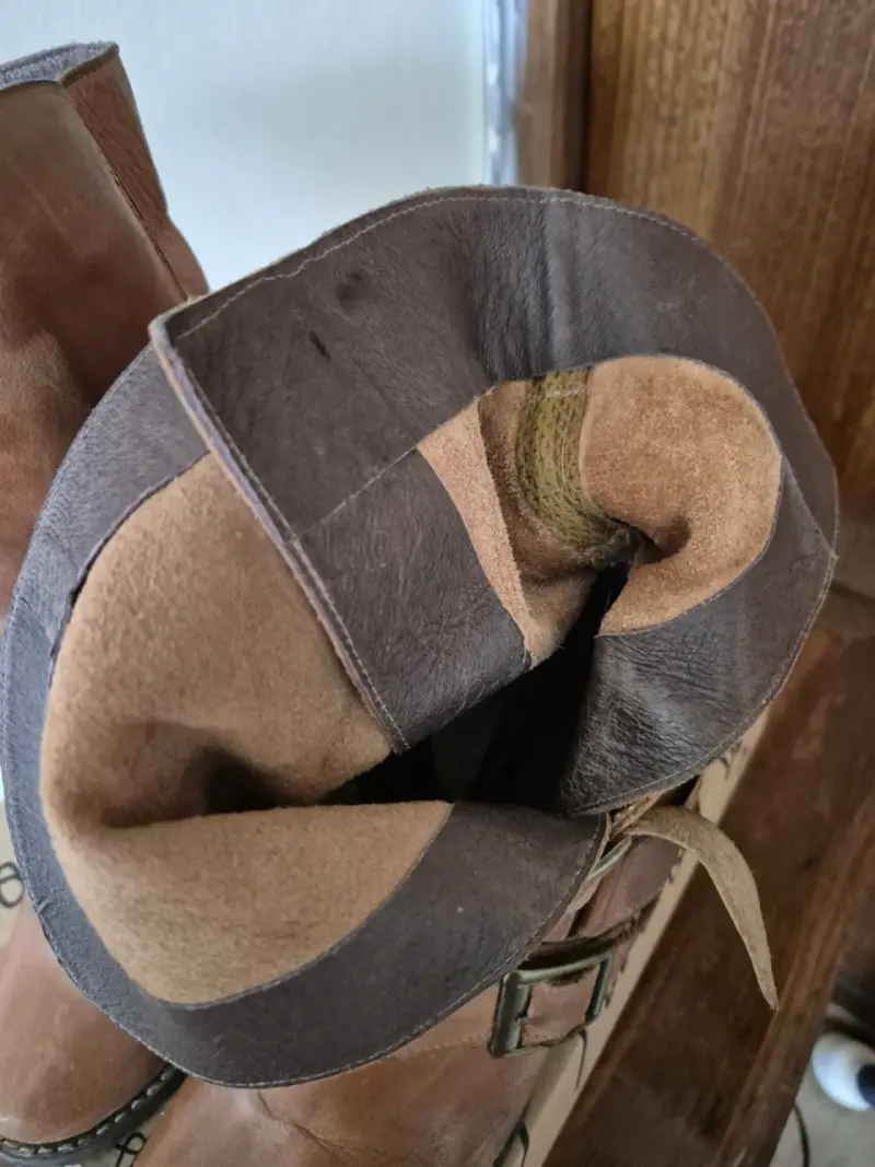 Botines de cuero marrón con tacón alto - 5