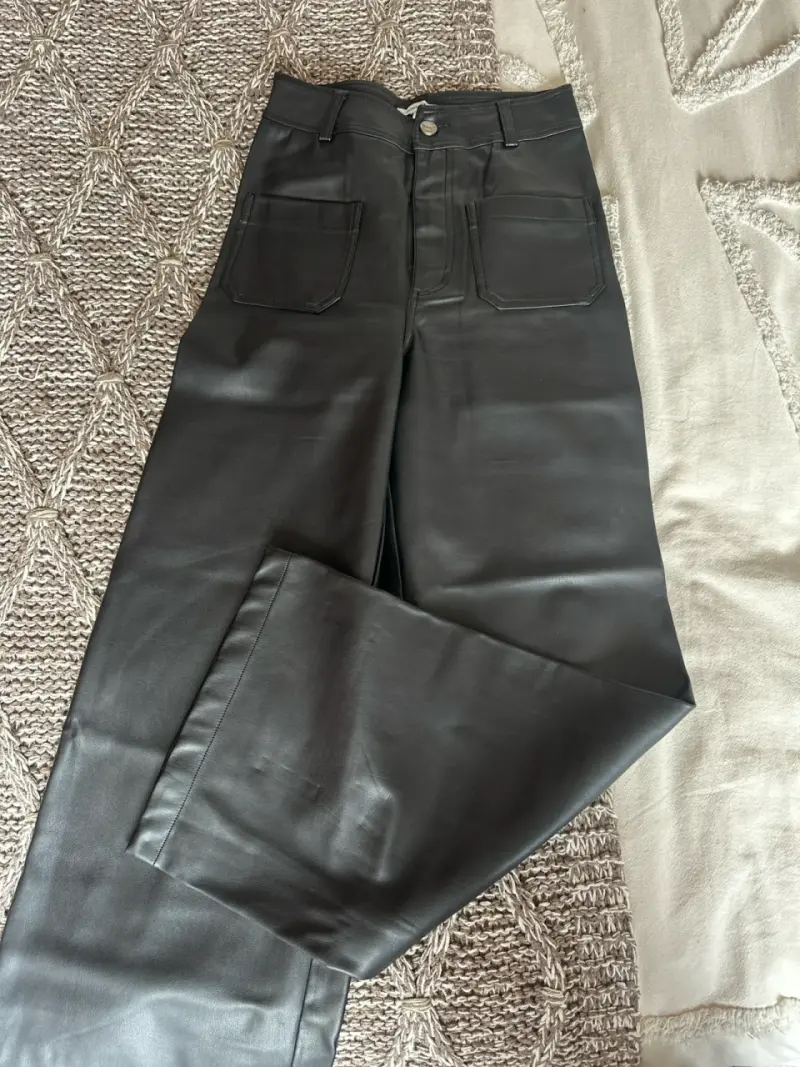 Pantalones de cuero negro Jacinta Tienda talla 32 - 1
