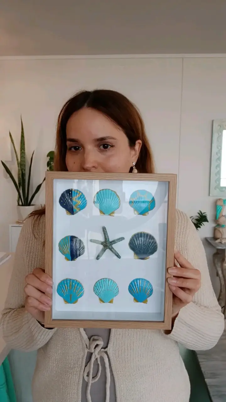 🌊Cuadro Decorativo con Conchas y Estrella de Mar