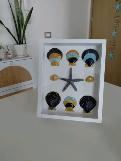 🌊Cuadro Decorativo con Conchas y Estrella de Mar - miniatura 2