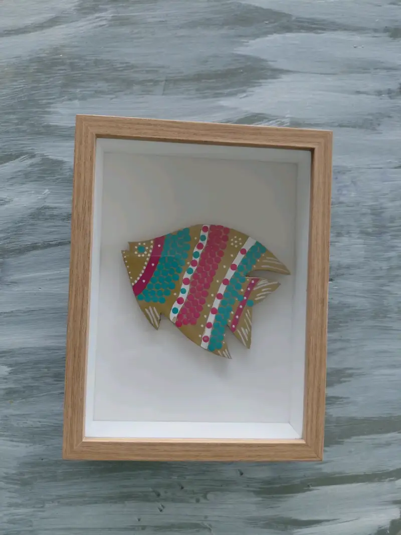 🌊Cuadro decorativo pez de madera pintado a mano - 3