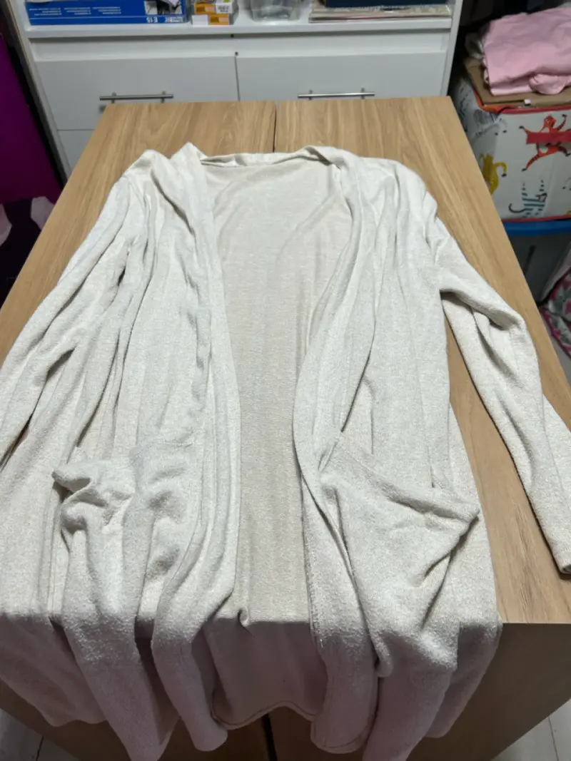 Cárdigan largo beige para mujer