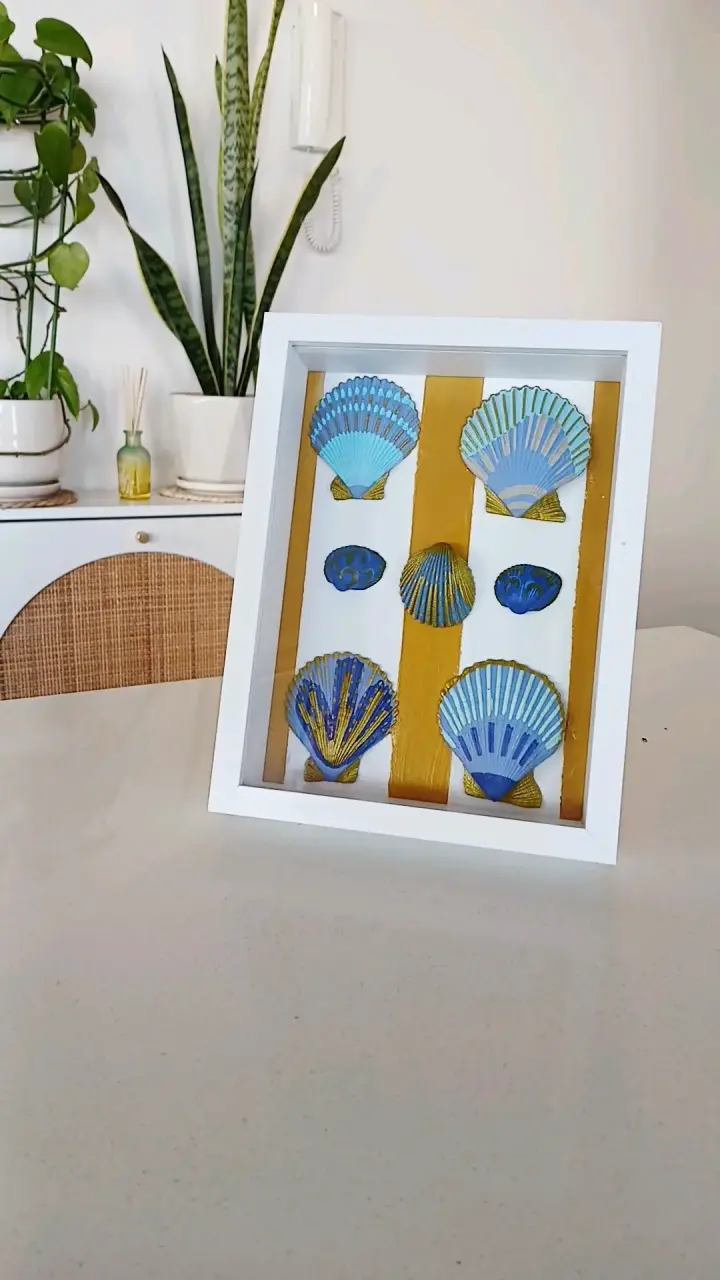 🌊Cuadros decorativos conchas marinas enmarcadas - 2