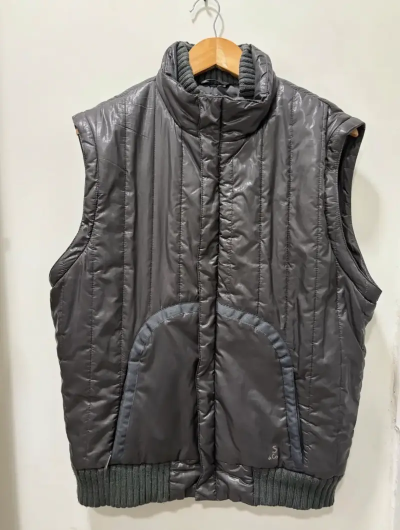 Chaqueta acolchada gris desmontable para hombre - 2
