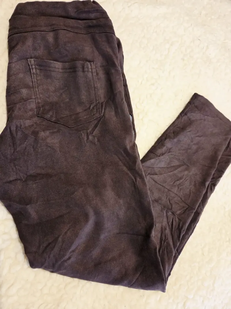 Pantalones italianos marrones con brillos - 4