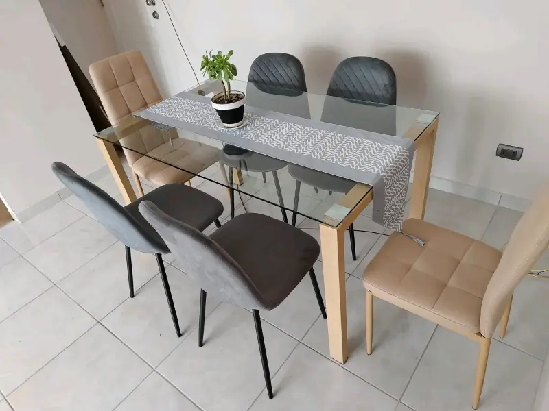 Juego de Comedor Vidrio con 6 Sillas - 2