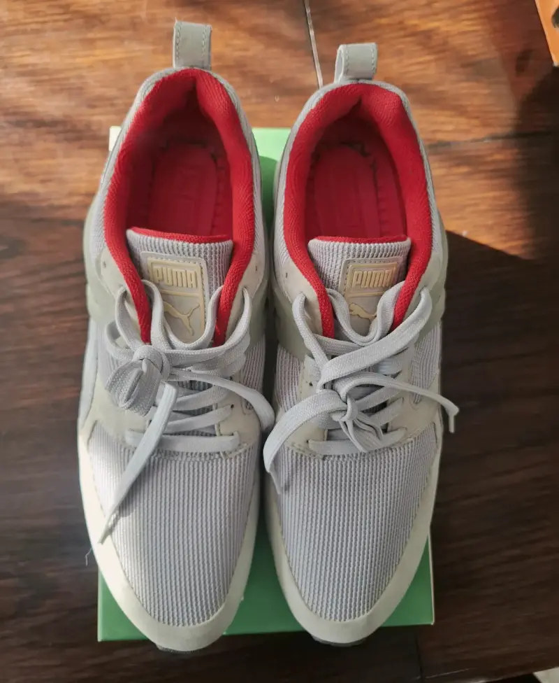 Zapatillas deportivas Puma grises con interior rojo