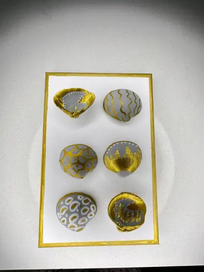 🌊Cuadro decorativo con conchas pintadas a mano - miniatura 2