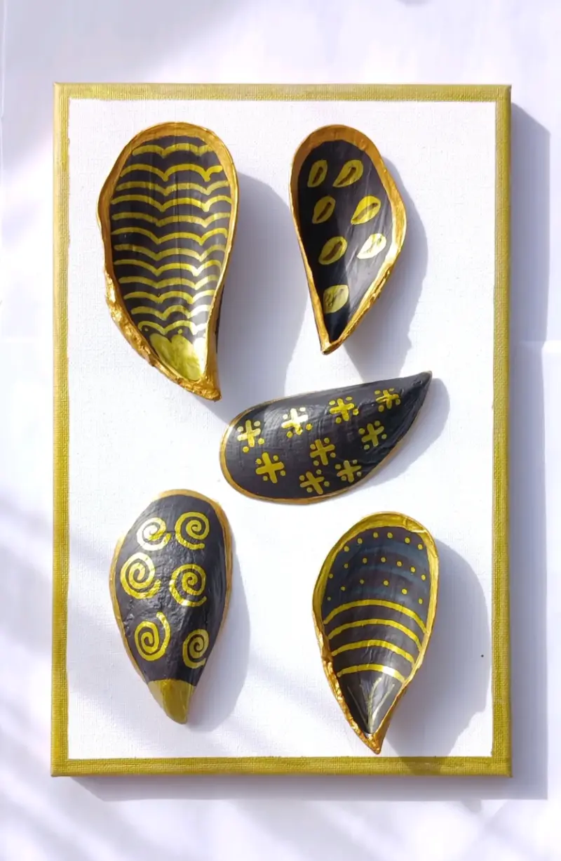 🌊Cuadro decorativo con conchas pintadas a mano - 3