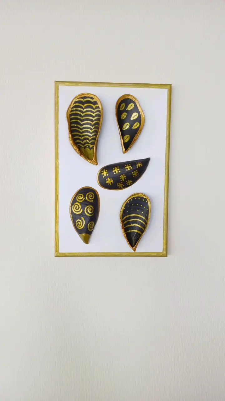 🌊Cuadro decorativo con conchas pintadas a mano - 4
