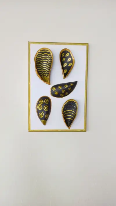 🌊Cuadro decorativo con conchas pintadas a mano - miniatura 4