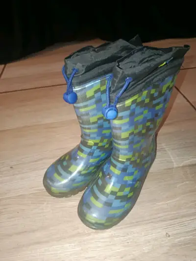 Botas de lluvia infantiles con diseño pixelado - miniatura 1