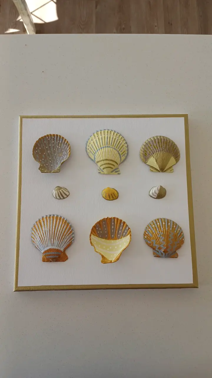 🌊Cuadro Decorativo con Conchas Marinas en Relieve