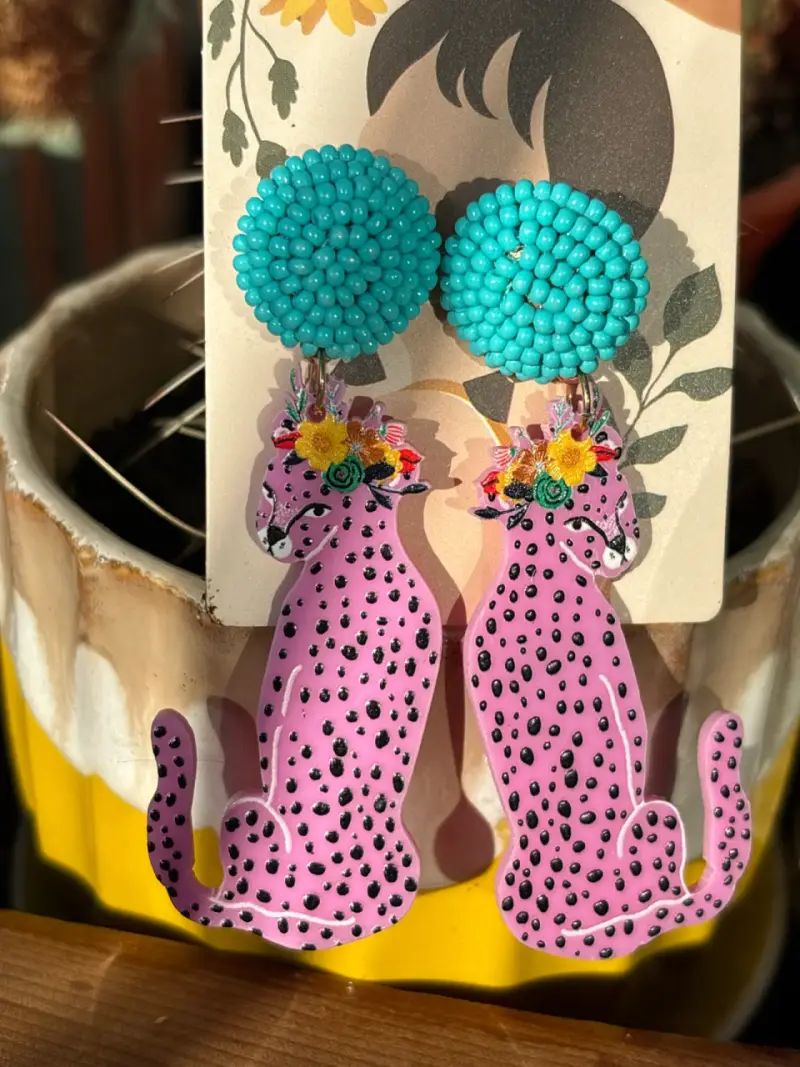 Aros colgantes de leopardo