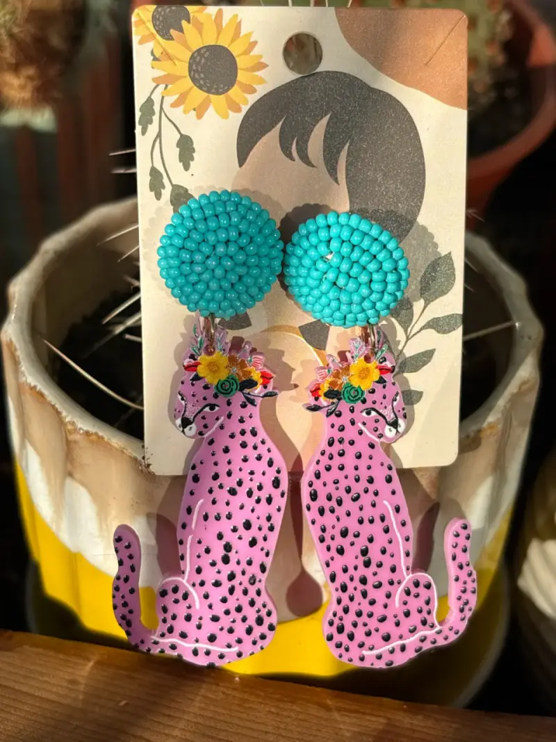 Aros colgantes de leopardo - 3