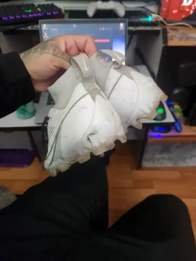 Botines de fútbol Nike blancos con calceta - miniatura 3