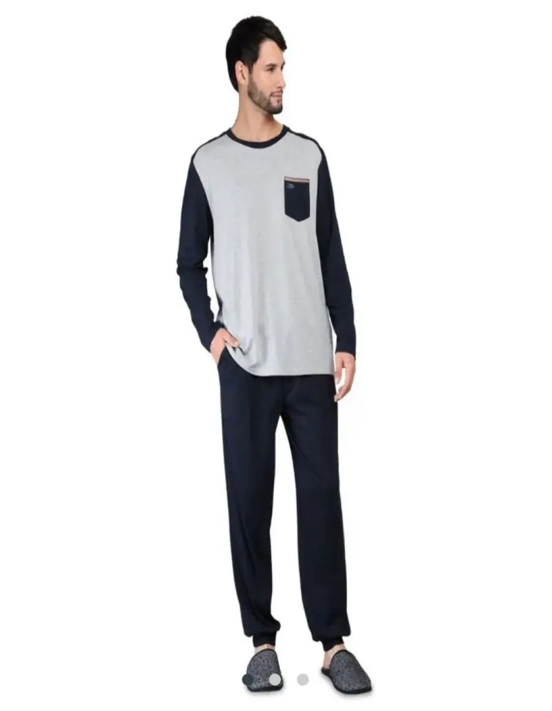 Pijama de hombre gris y azul arrow