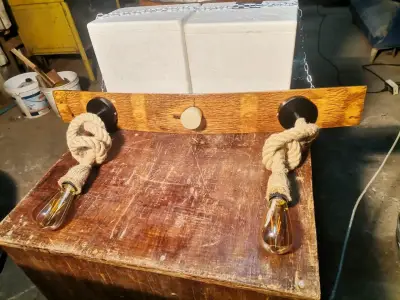 Lámpara colgante rústica de cuerda doble - miniatura 2