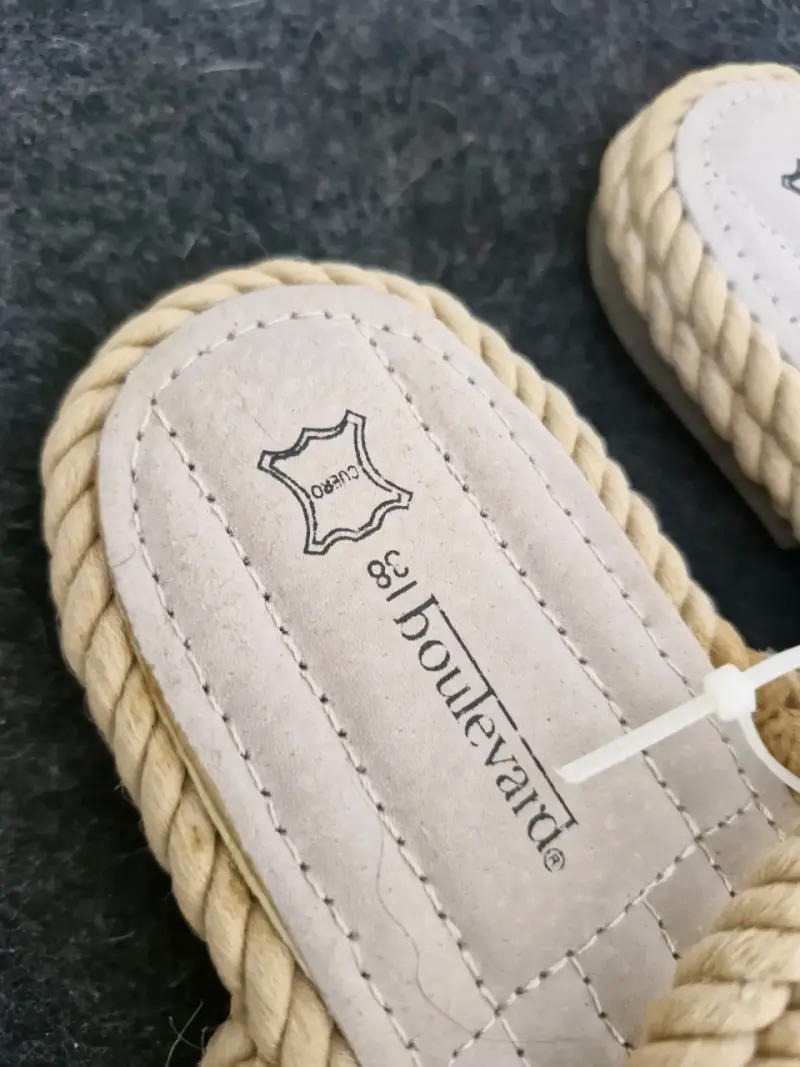 Sandalias de cuerda beige para mujer - 3