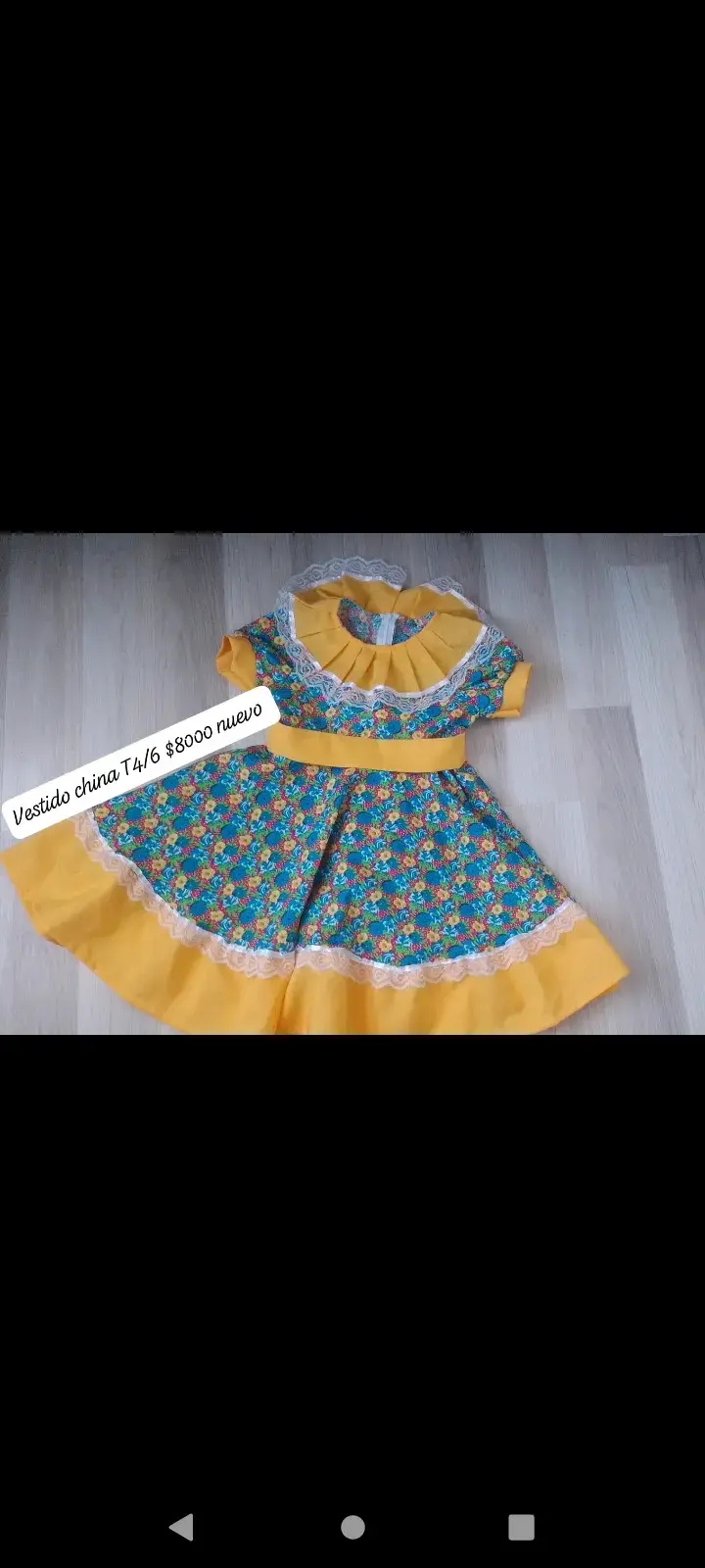 Vestido de niña con flores y encaje - 2