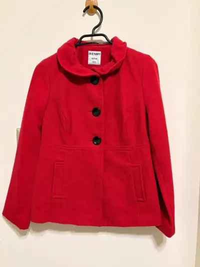 Abrigo rojo para mujer Old Navy con botones - miniatura 1
