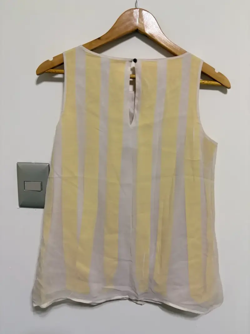 Blusa sin mangas a rayas amarillas - 2