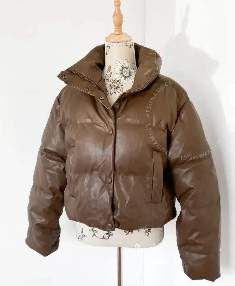 Chaqueta acolchada marrón para mujer
