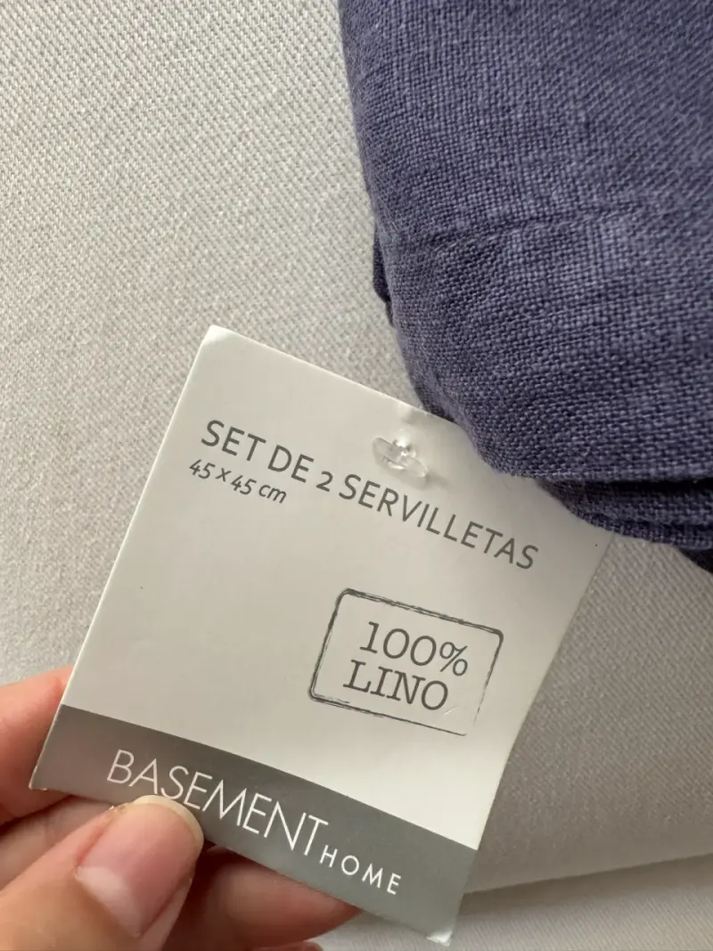 Set de 12 servilletas de lino azul - 3