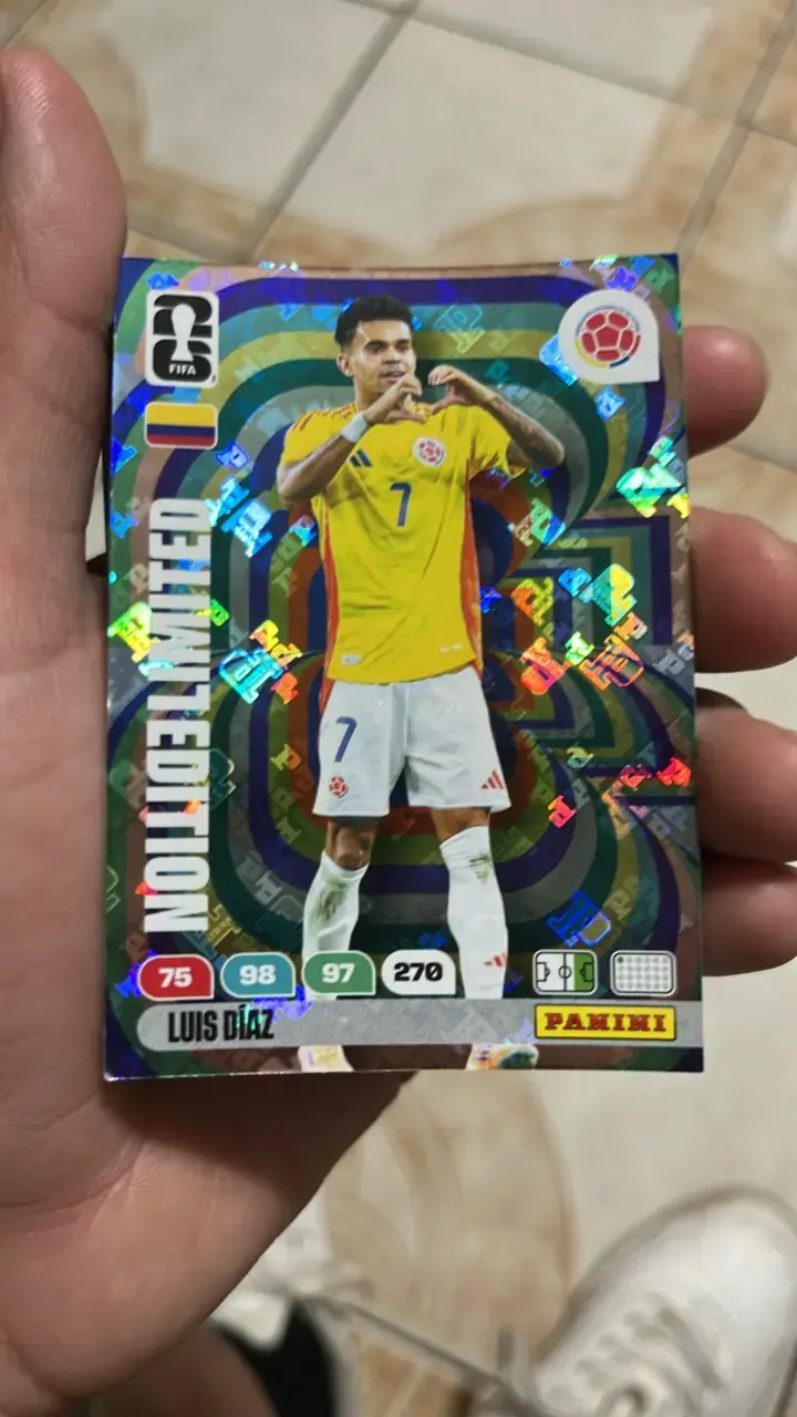 Tarjeta Panini Edición Limitada Luis Díaz