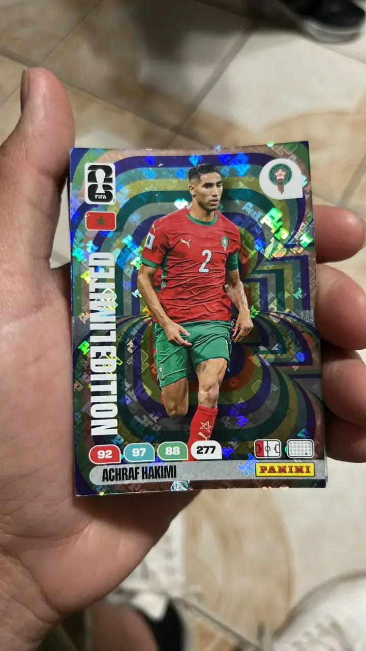 Tarjeta Panini Edición Limitada Achraf Hakimi