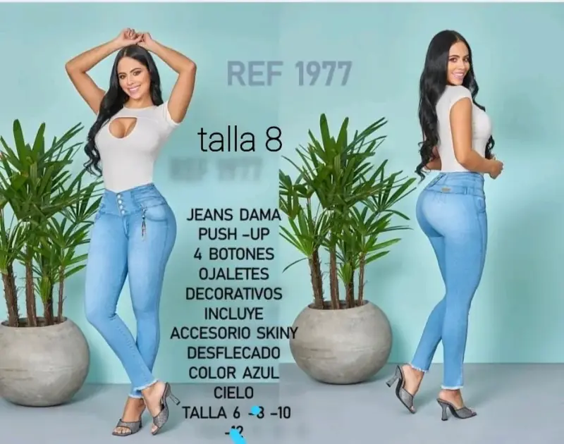 Jeans de Mujer Push-Up Tiro Alto - 2