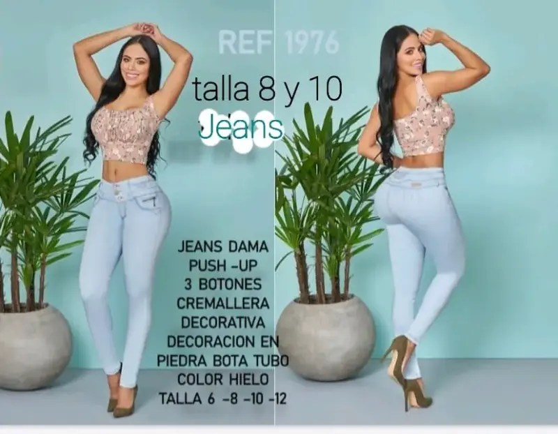 Jeans de Mujer Push-Up Tiro Alto - 3
