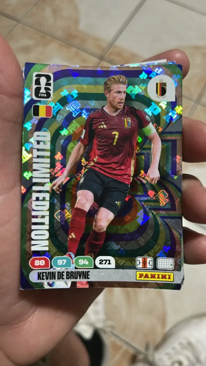 Tarjeta Panini Kevin De Bruyne Edición Limitada