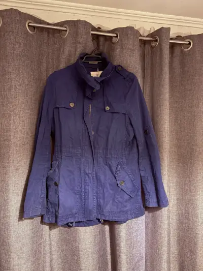 Chaqueta azul para mujer con bolsillos - miniatura 1