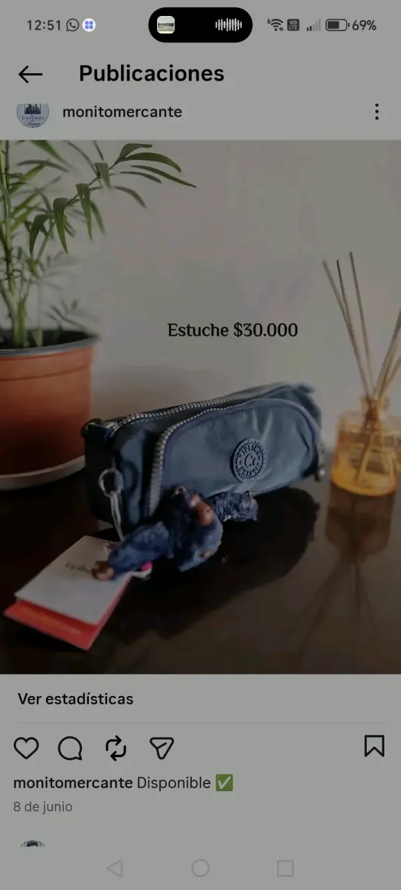 Estuche Kipling azul con llavero