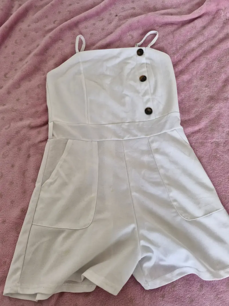 Enterito blanco con botones para mujer - 2
