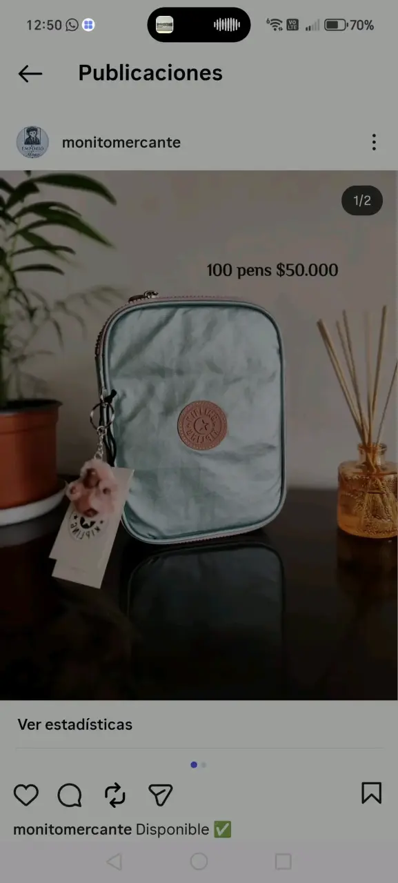 Estuche Kipling Azul Claro con Llavero