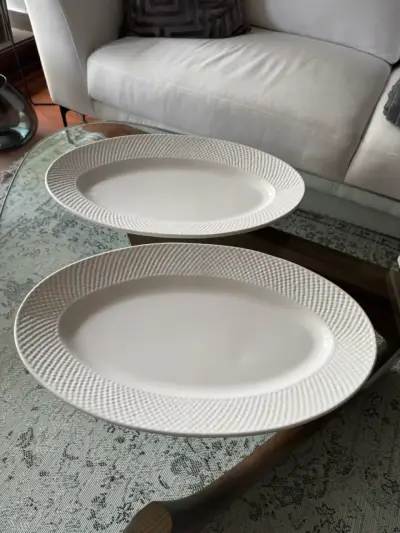 Set de Fuentes Ovaladas de Porcelana Blanca - miniatura 4