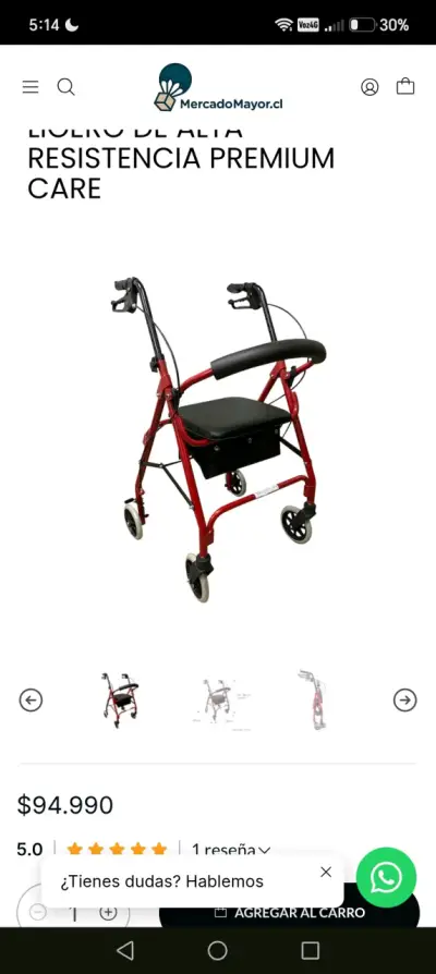 Andador plegable con asiento y frenos - miniatura 1