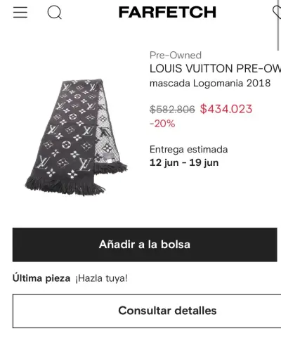 Bufanda Louis Vuitton Logomania - miniatura 2