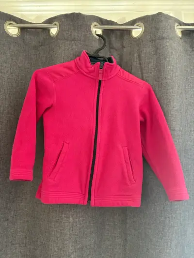 Chaqueta polar rosa para niña - miniatura 1