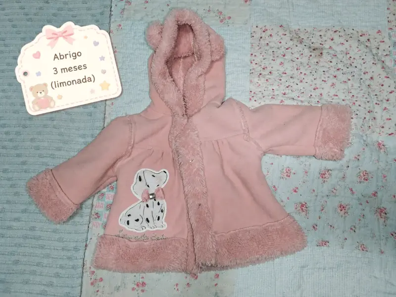 Abrigo rosa para bebé 3 meses Limonada