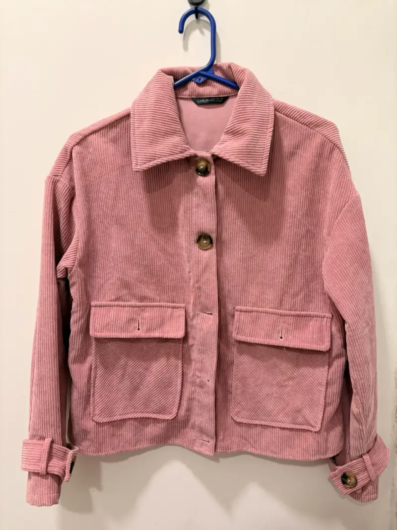 Chaqueta de pana rosa para mujer - 3