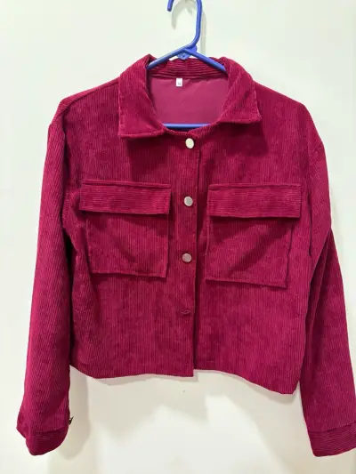 Chaqueta de pana roja para mujer - miniatura 2