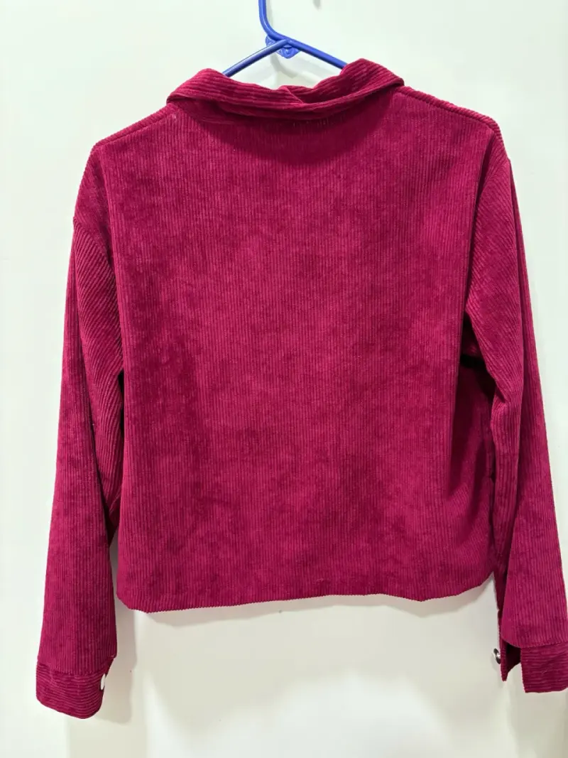 Chaqueta de pana roja para mujer - 3